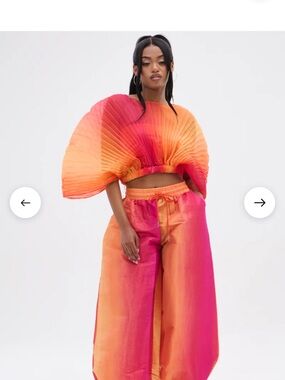 AKIRA Sunset Ombre Top and Wide-Leg Pants in Orange & Pink NWT Size M